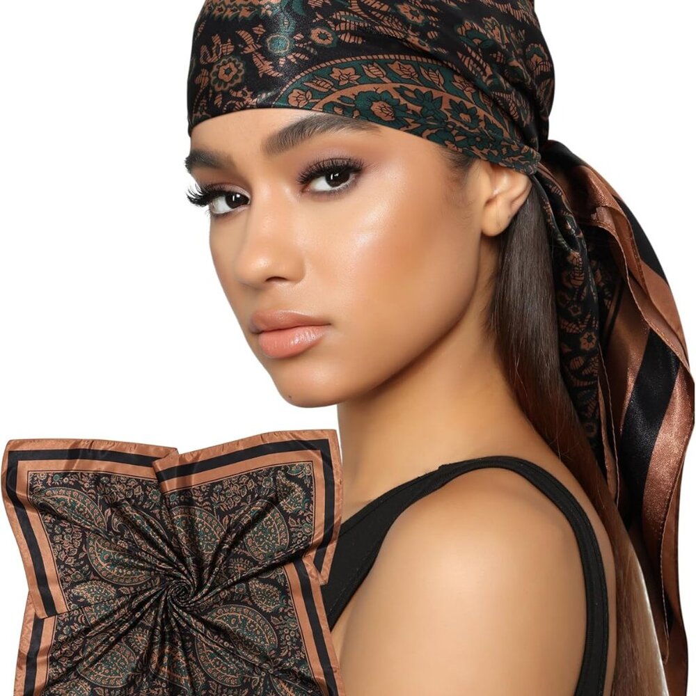 35” Satin Head Scarf for Women Like Silk Scarf for Hair Scarf Satin Hair Bandana